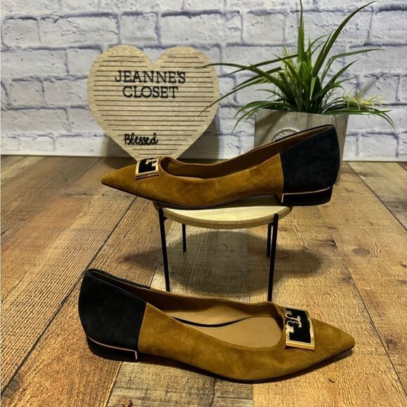 TORY BURCH- Women's Gigi Pointed Toe Color-Block Flats Size 9 - Picture 10 of 11